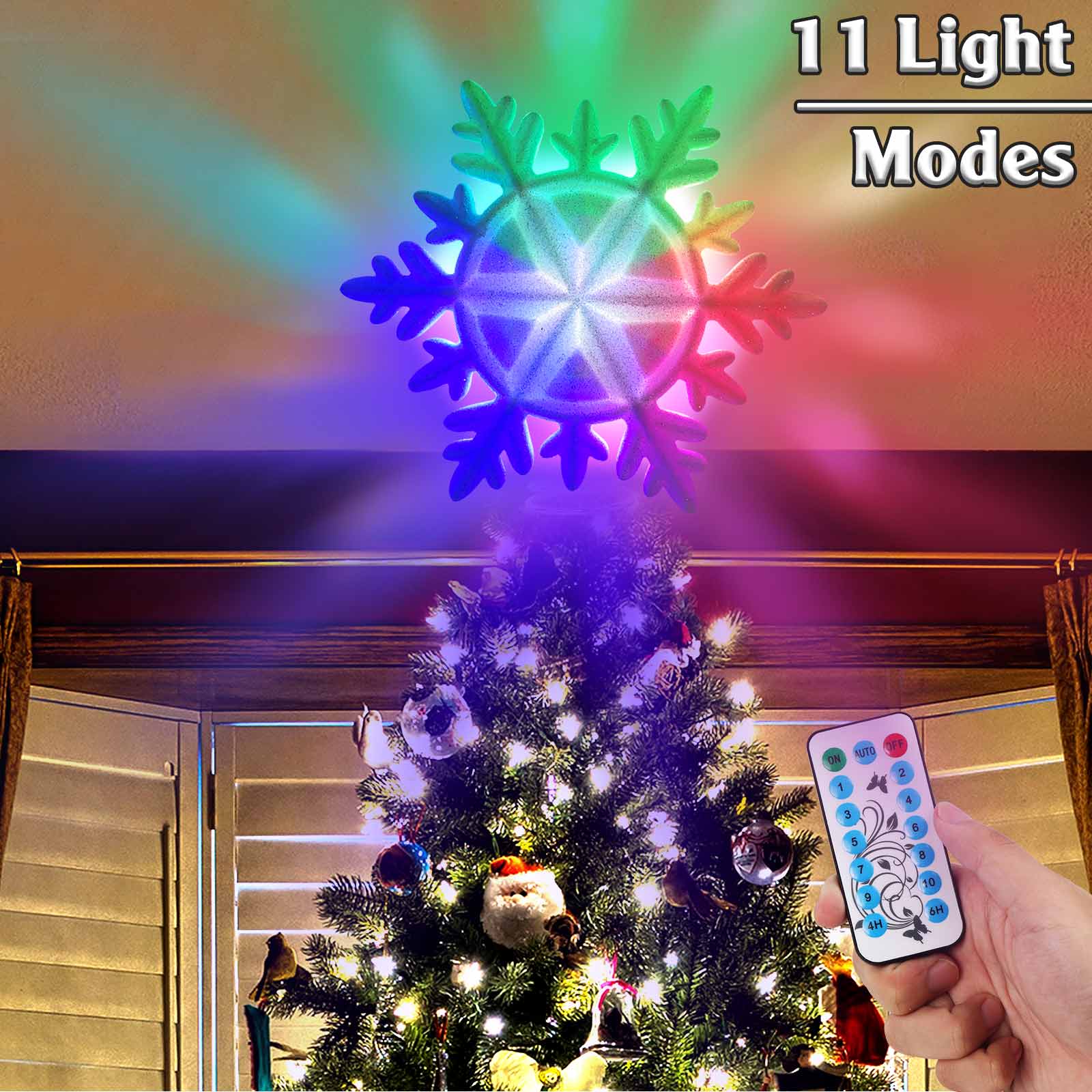 Star Tree Topper - OurWarm Lighted Christmas Tree Topper,LED White