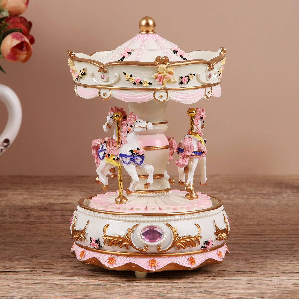 Snow Globe Musical - Luminous Carousel Music Box Music Box