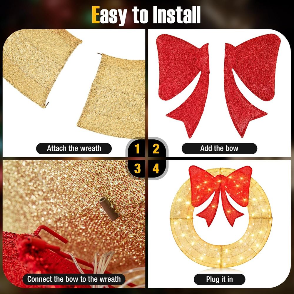 48 Inch Pre-Lit Christmas Wrea - Christmas Lights Outdoor recensie en prijs