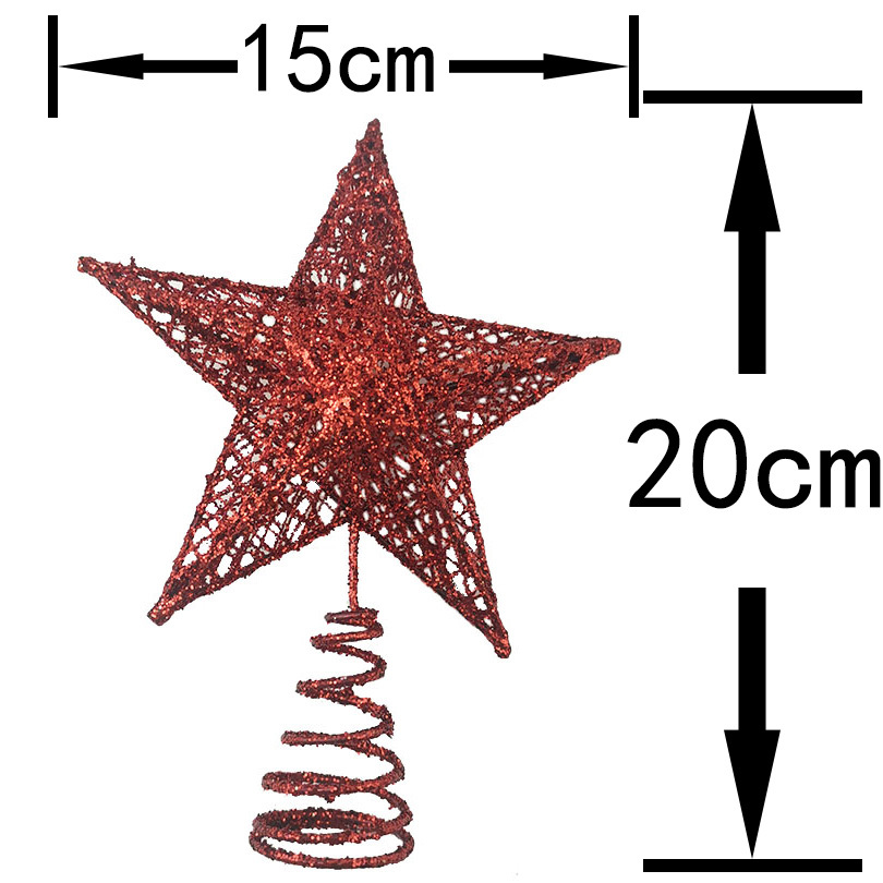 1pcs 15*20cm Gold Glitter Chri - Star Tree Topper recensie en prijs