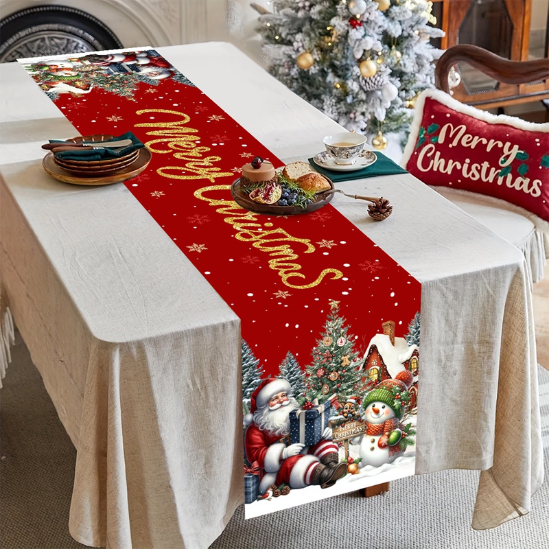Christmas Santa Snowman Table  - Christmas Table Runner recensie en prijs