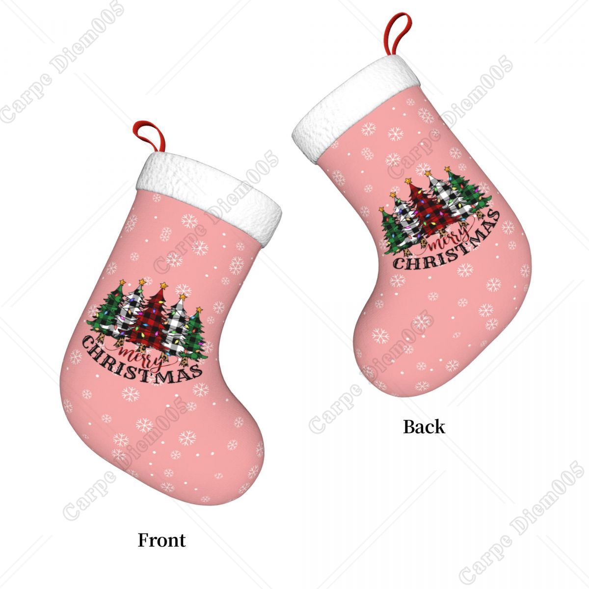Pink Snowflakes Christmas Tree - Christmas Stocking Hanging recensie en prijs