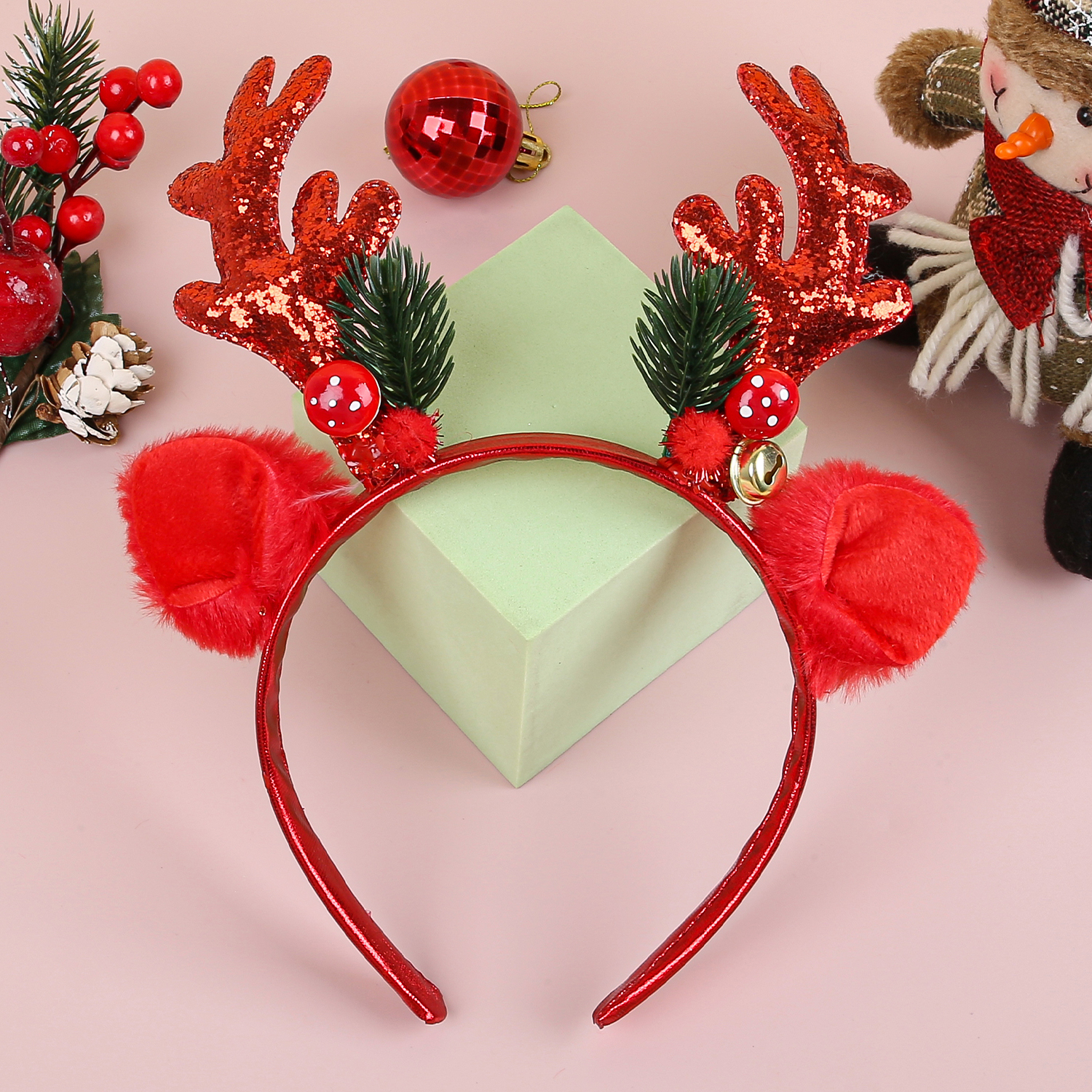 1/2pcs Christmas Glitter Deer  - Reindeer Antlers Headband recensie en prijs