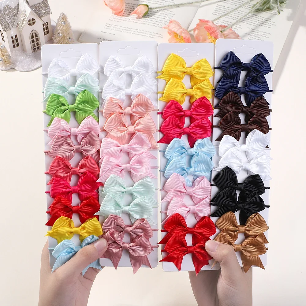 10Pcs Bows Elastic Hair rubber - Ribbon Bow Gift recensie en prijs