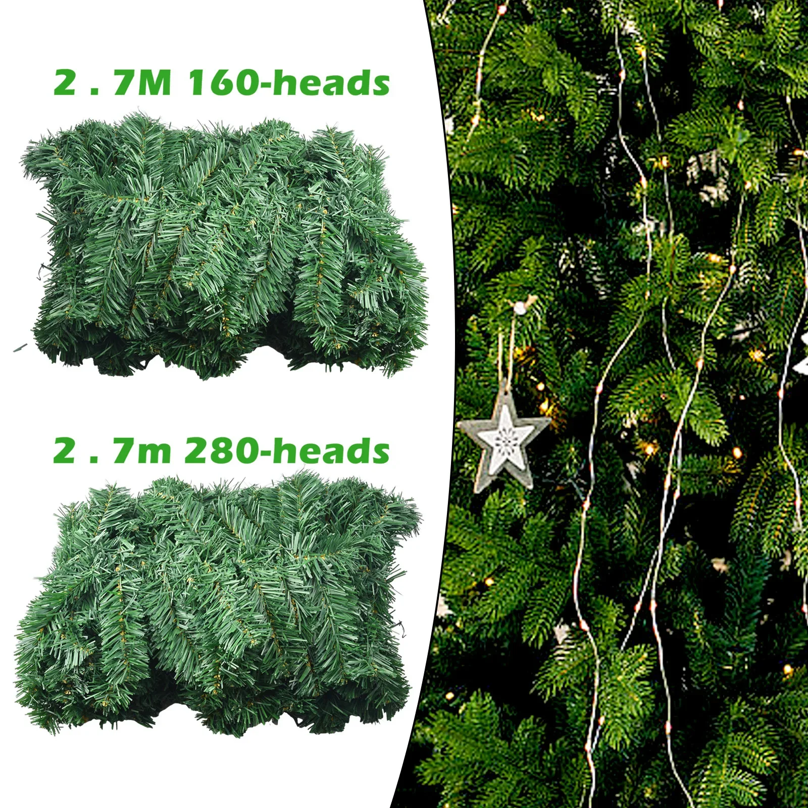 2.7M Artificial Green Christma - Christmas Wreath Fake recensie en prijs