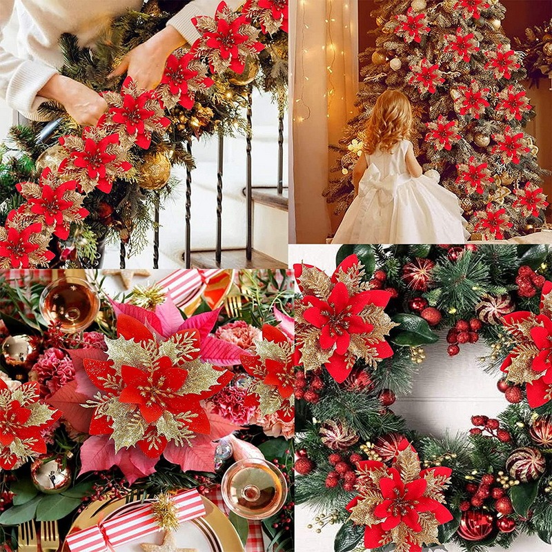 5PCS Christmas Flowers Christm - Christmas Tree Artificial recensie en prijs