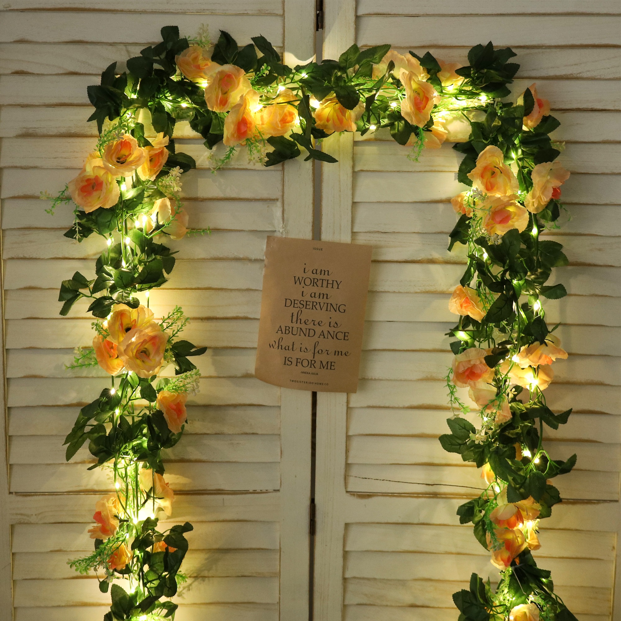 Rose LED Vine Light String Art - Christmas Wreath Fake recensie en prijs