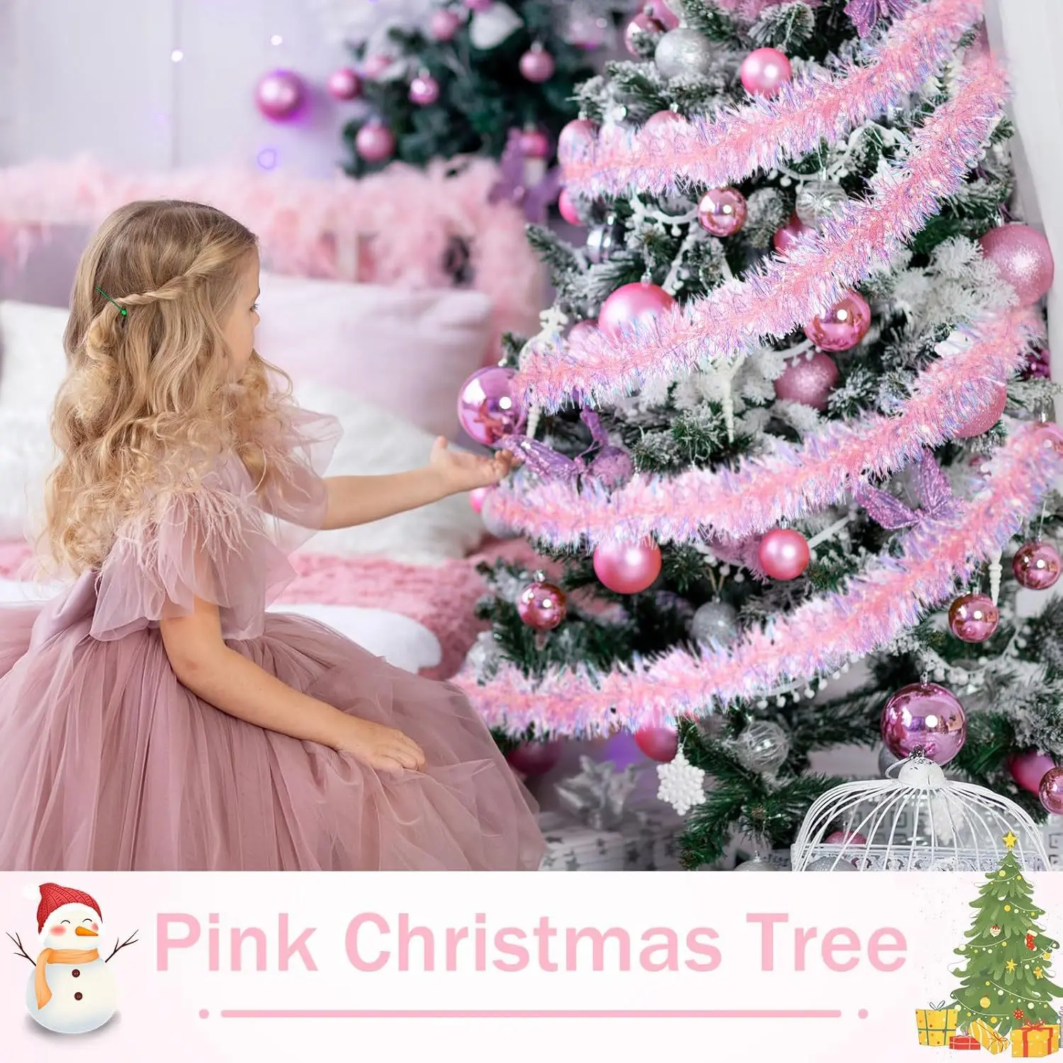 1-10PCS Pink Tinsel Garland Sh - Tinsel Garland Decoration recensie en prijs
