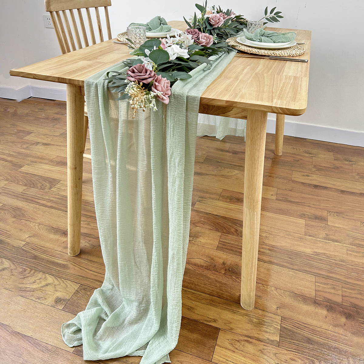 Sage Green Gauze Table Runner  - Christmas Table Runner recensie en prijs