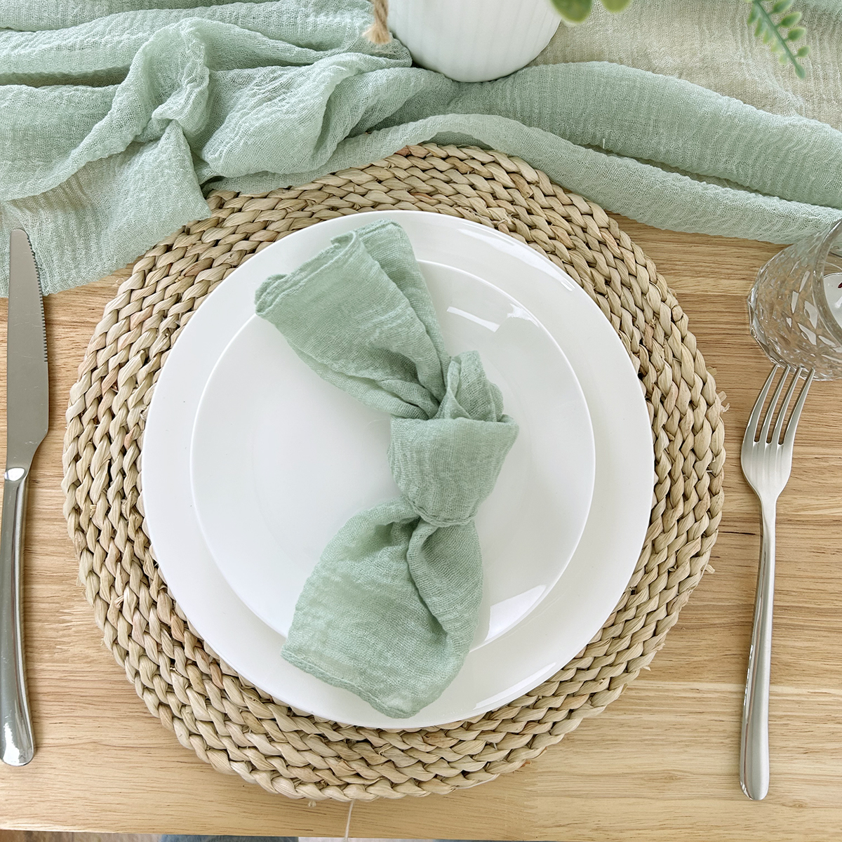 Sage Green Gauze Table Runner  - Christmas Table Runner recensie en prijs