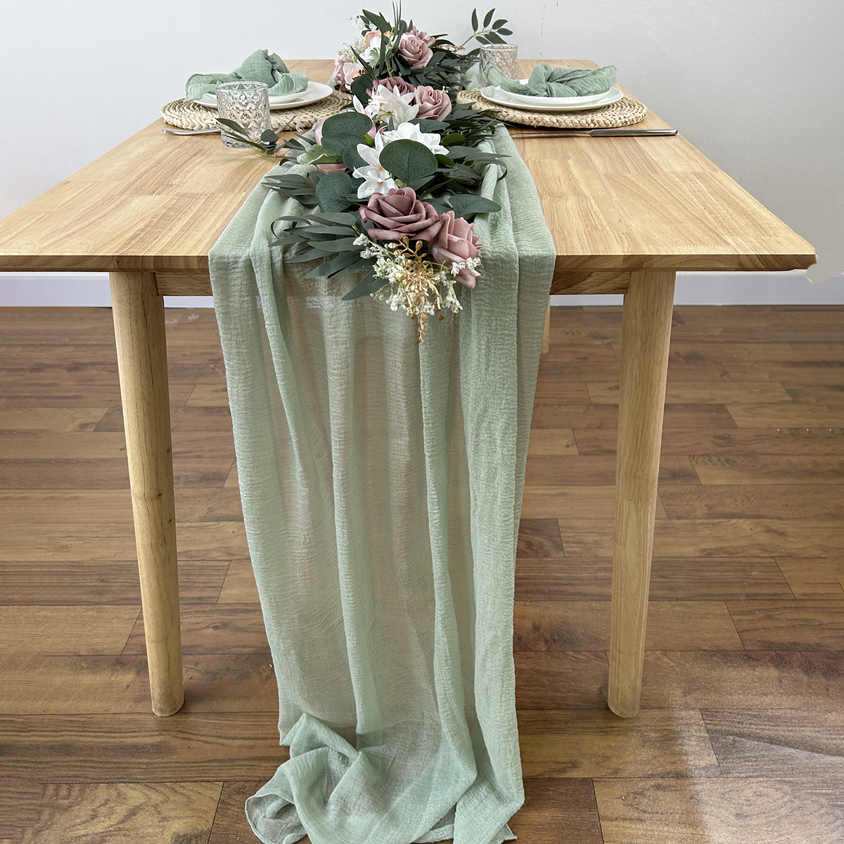 Sage Green Gauze Table Runner  - Christmas Table Runner recensie en prijs