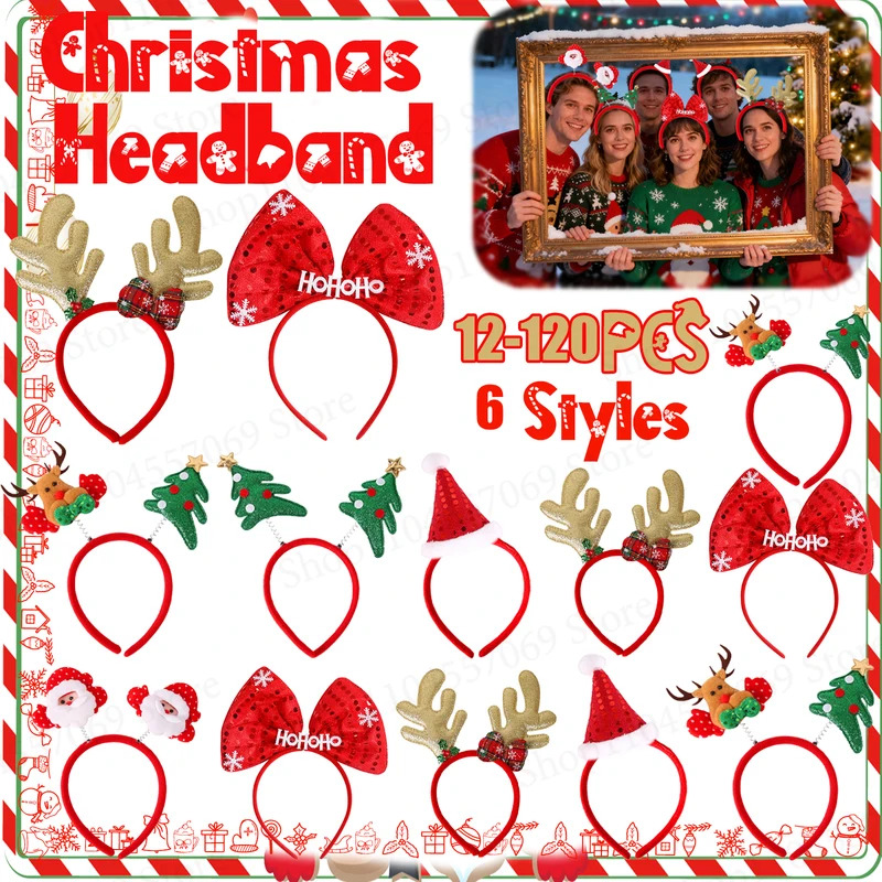 12-120Pcs Christmas Headband C - Reindeer Antlers Headband recensie en prijs