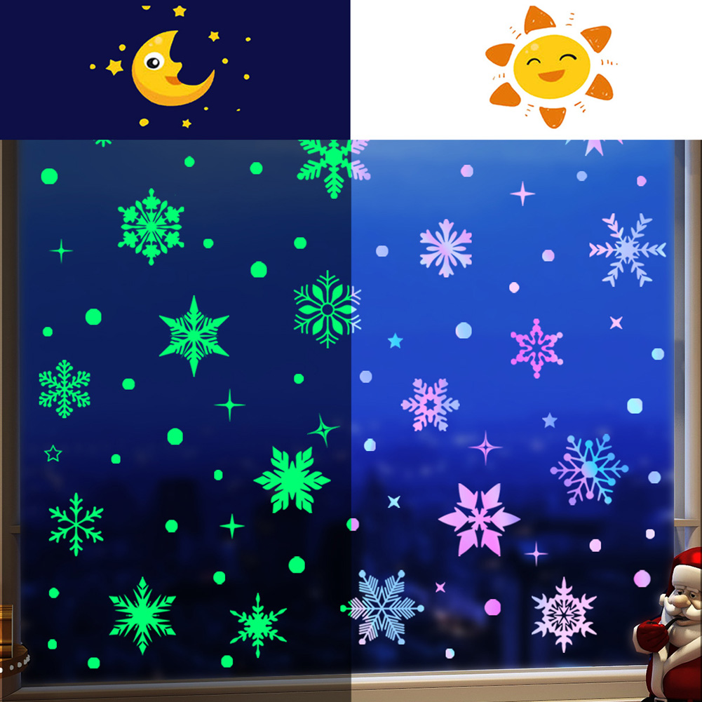 Colorful Luminous Snowflakes W - Snowflake Window Decal recensie en prijs