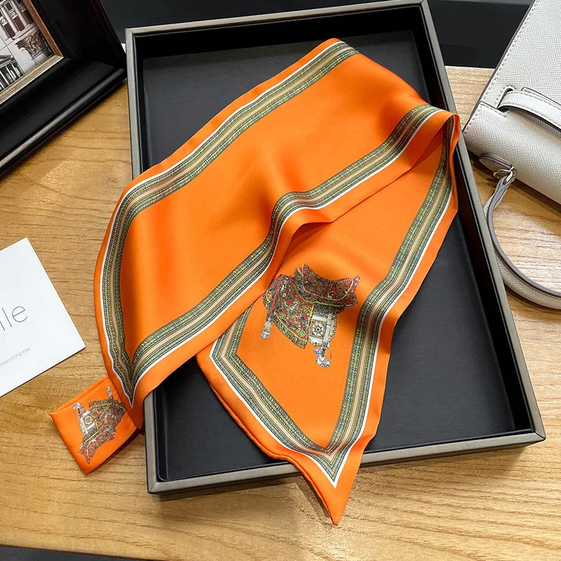Retro Print Skinny Silk Scarfs - Ribbon Bow Gift recensie en prijs