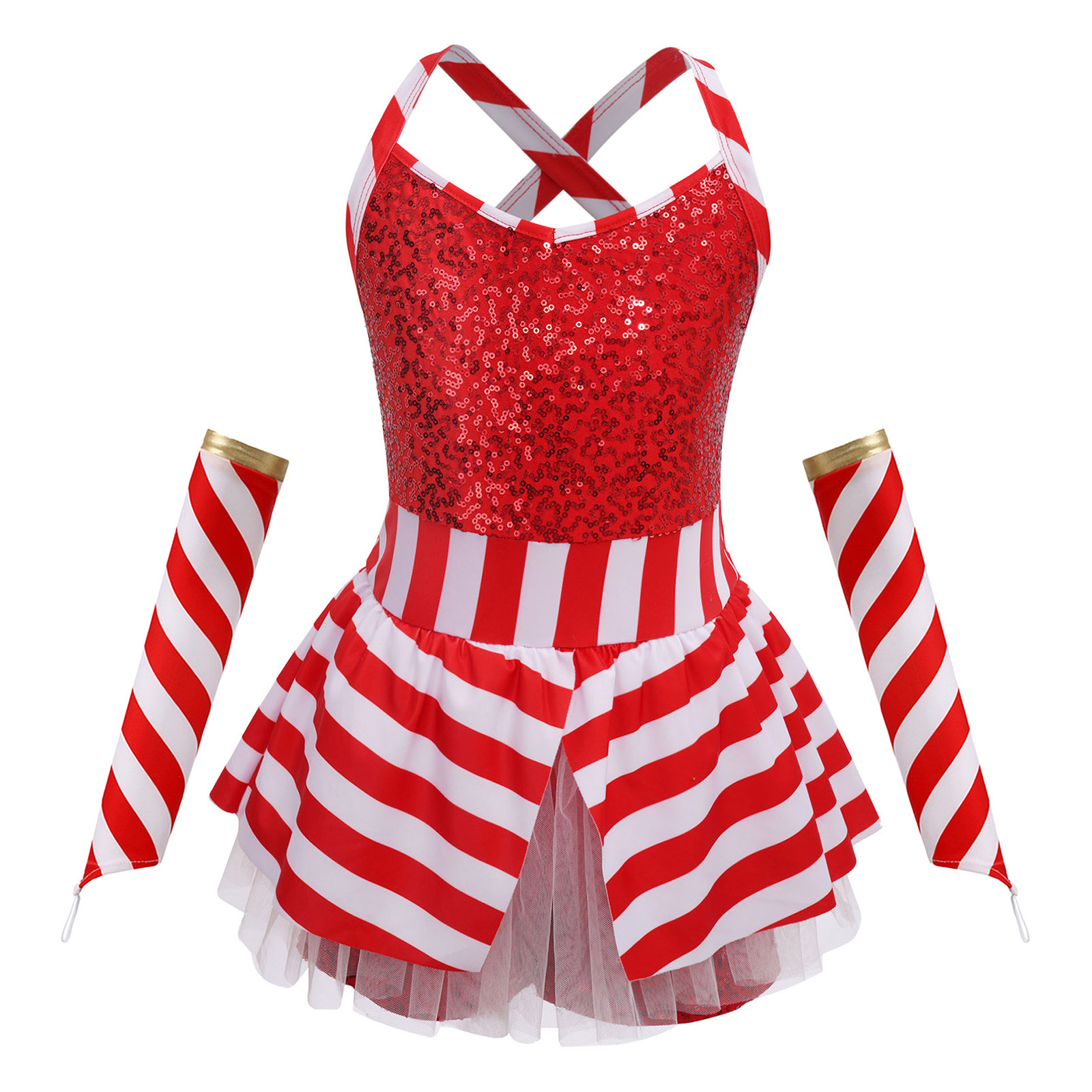 Girls Christmas Candy Cane Dan - Elf Costume Christmas recensie en prijs