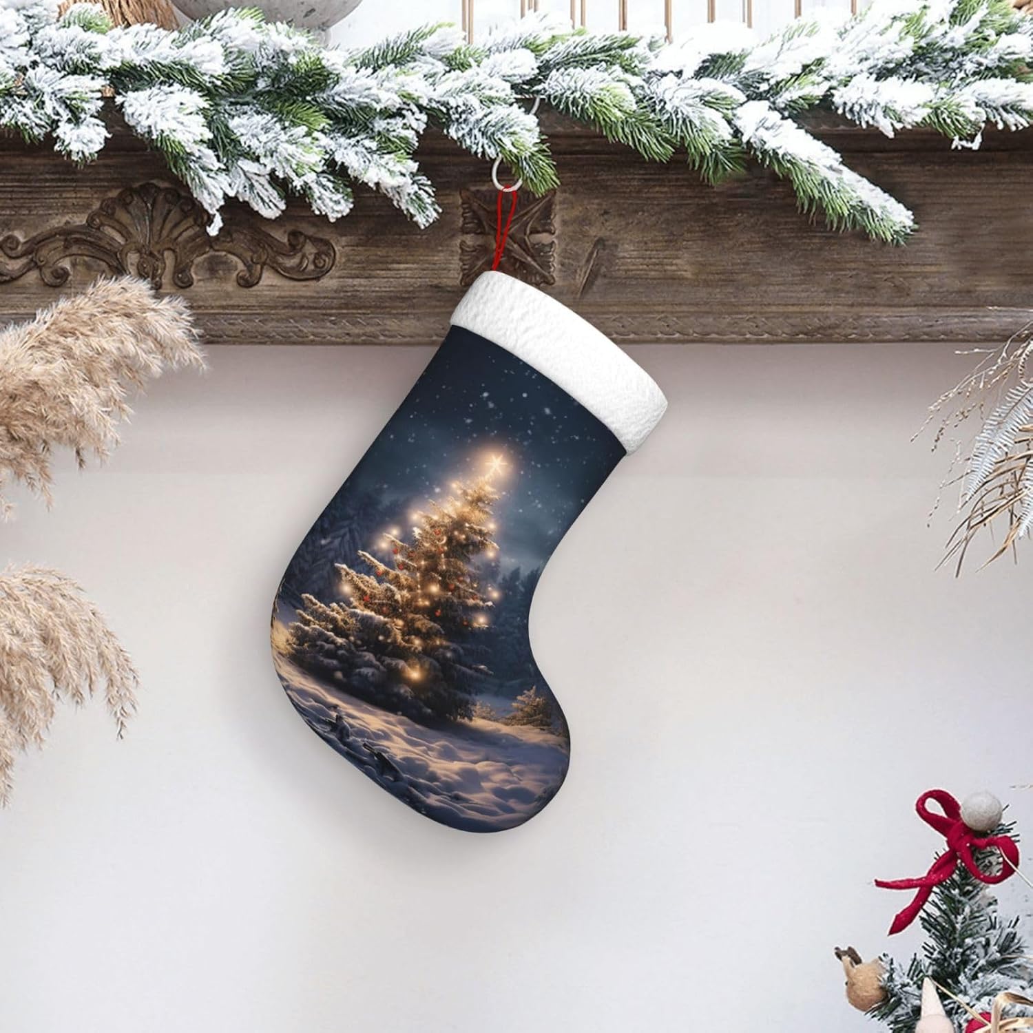 Christmas Tree Snow gift Stock - Christmas Stocking Hanging recensie en prijs