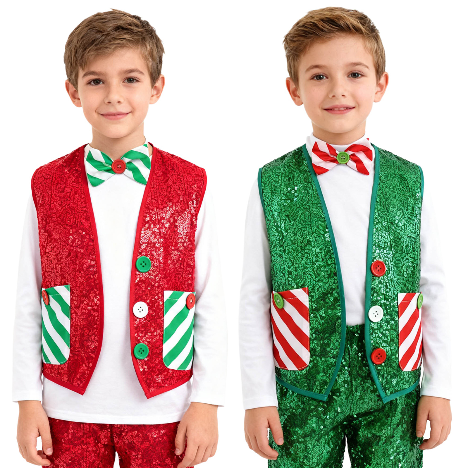 Boys Girls Christmas Shiny Seq - Elf Costume Christmas recensie en prijs