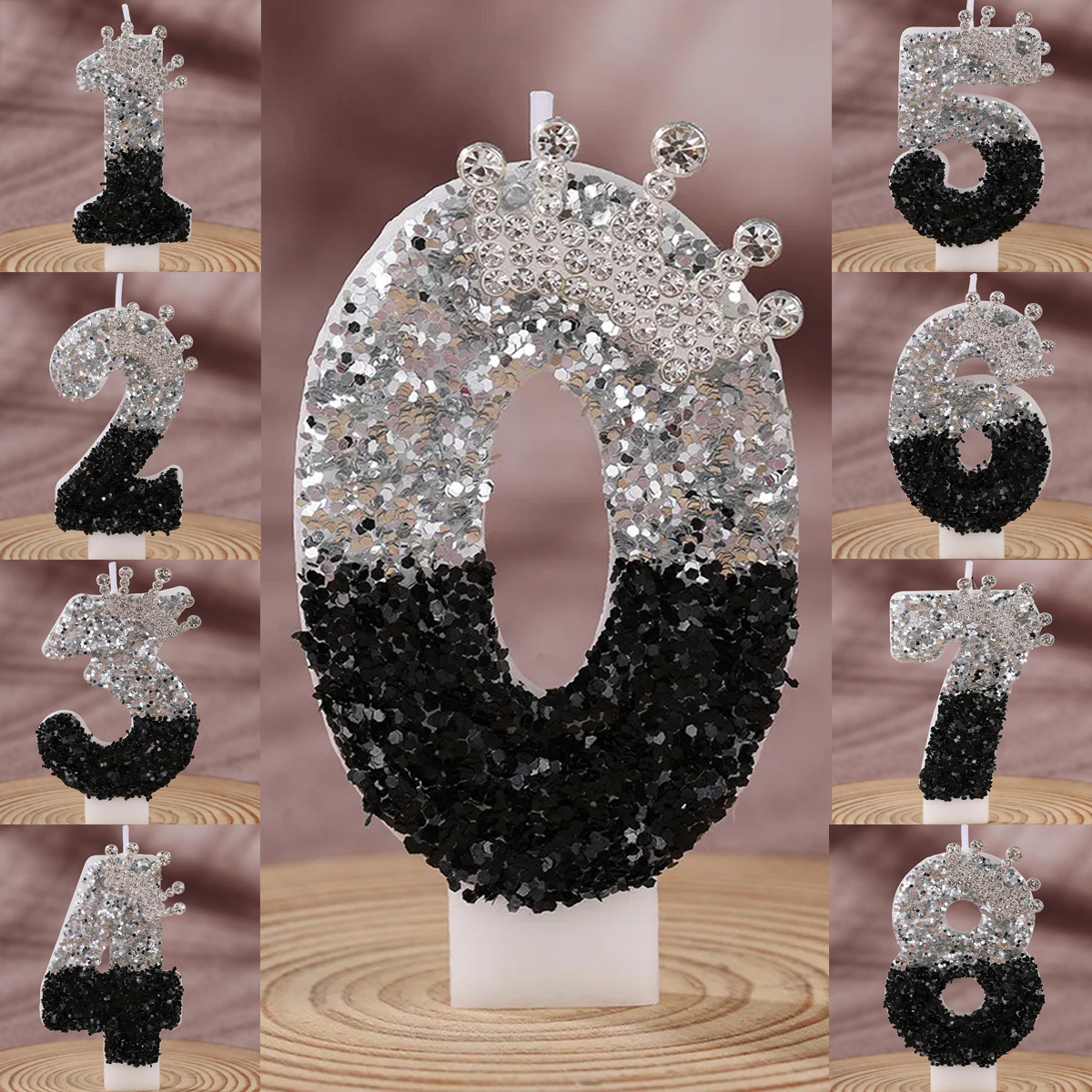 Black Silver Gradient Crown Ha - Holiday Candle Set recensie en prijs