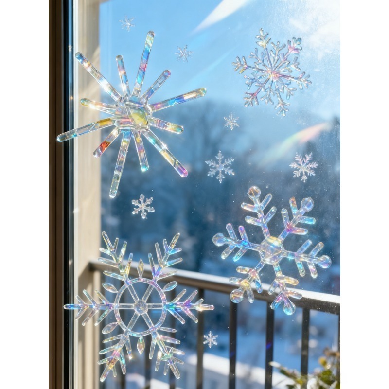 Xmas Snowflake Pattern Rainbow - Snowflake Window Decal recensie en prijs